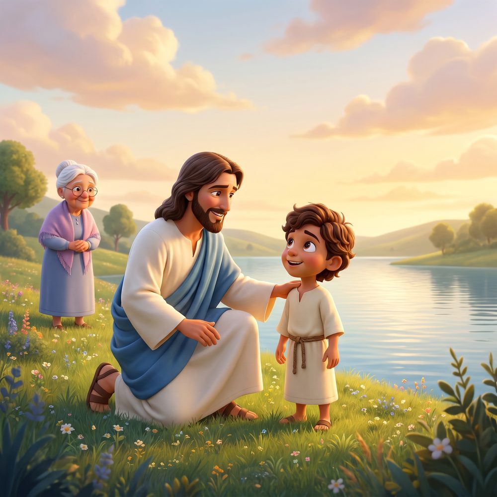Jesús saluda al niño por su nombre